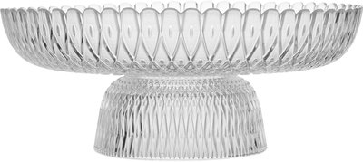Al Saif Gallery Glass Serving Stand, Engraved, Base, 26X26X10 Cm - Clear product image 2