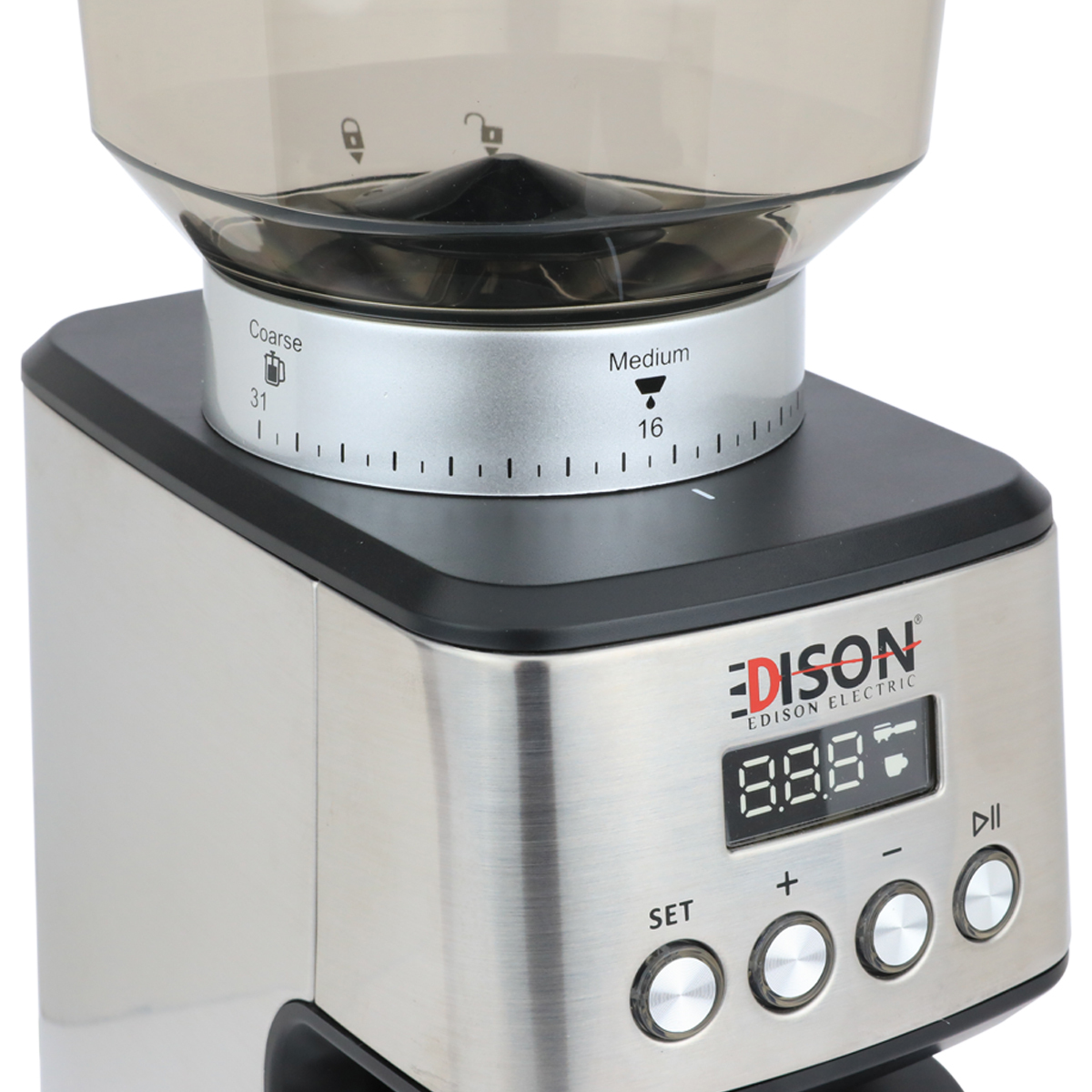 مطحنة قهوة ديجتال إديسون، 180 واط، 320 جرام - فضي product image 2