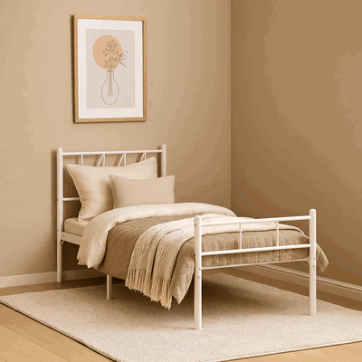 سرير حديد، 40×90×190 سم - أبيض product image 2