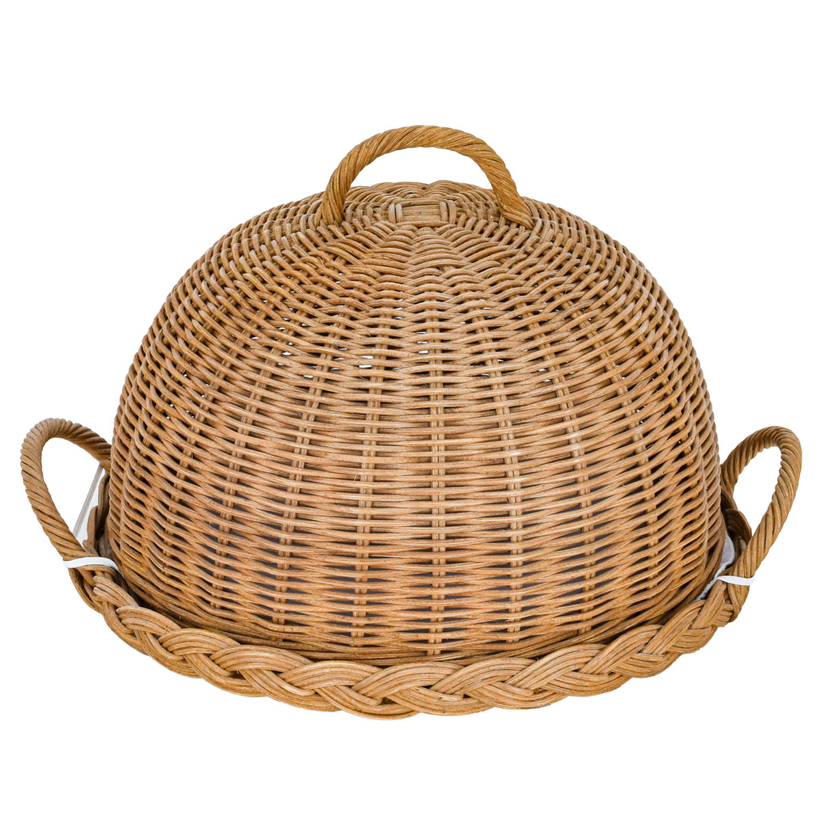 Al Saif Gallery Round Wicker Serving Basket With Cover, 34 X 34 X 24 Cm - Beige product image 2
