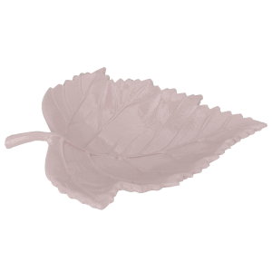 صحن حلا حديد مطلي السيف غاليري، 27×17×6 سم، شكل ورق شجر - وردي فاتح product image