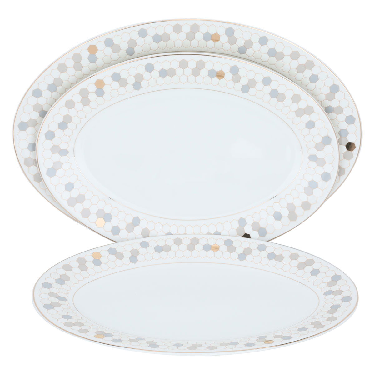 طقم سفرة بورسلان السيف غاليري، 86 قطعة، شكل سداسي - أبيض product image 2