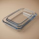طقم صواني فرن زجاج بحامل معدن ماكس جلاس، 3 قطع، مستطيل - شفاف product image 1