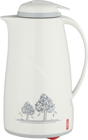 ترمس الماني هليوز، 1 لتر،حافظة داخلية زجاج، غطاء ضغاط - كريمي رمادي product image