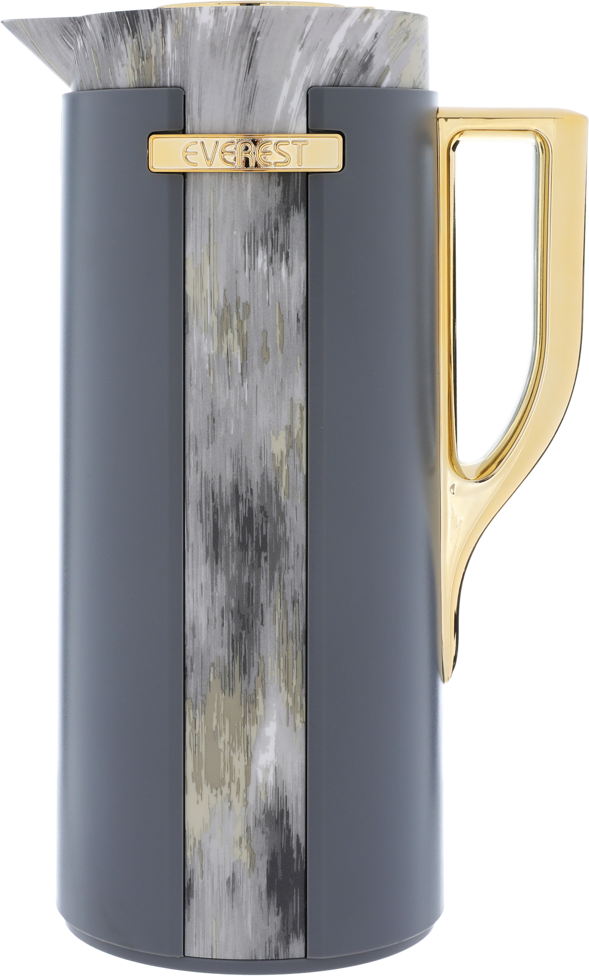 Everest Widad Thermos, golden handle, 1 liter, thermal glass inner shell, plastic outer shell - gray product image 1