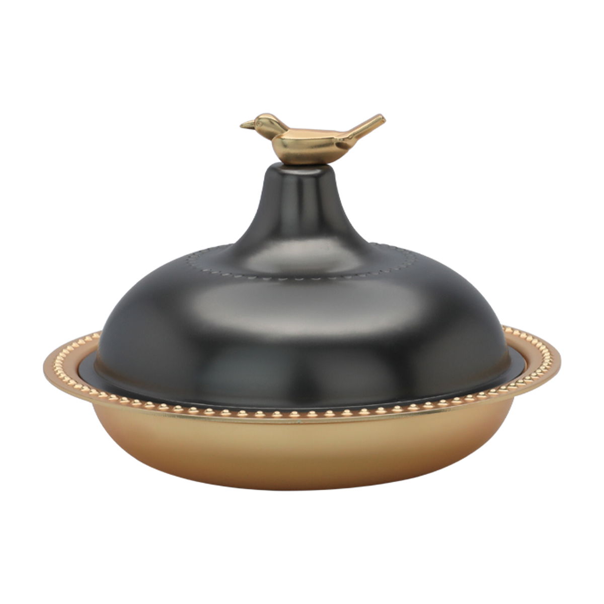 Round Tamriya with bird cover, steel Al Saif Gallery, 13x13x7 cm - gold product image