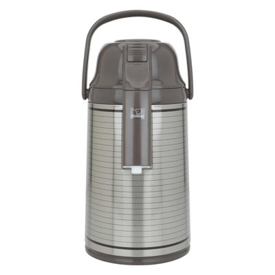 Al Saif Gallery Japanese Abu Elephant Squeeze Thermos, 2.5 litres, thermal glass inner container, stainless steel outer shell - beige brown product image 1