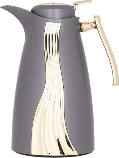 Karma Saif Gallery Thermos Set, 1/1 Liter, 2 Pieces, Inner Glass, Pressure Cooker - Golden Grey product image 4
