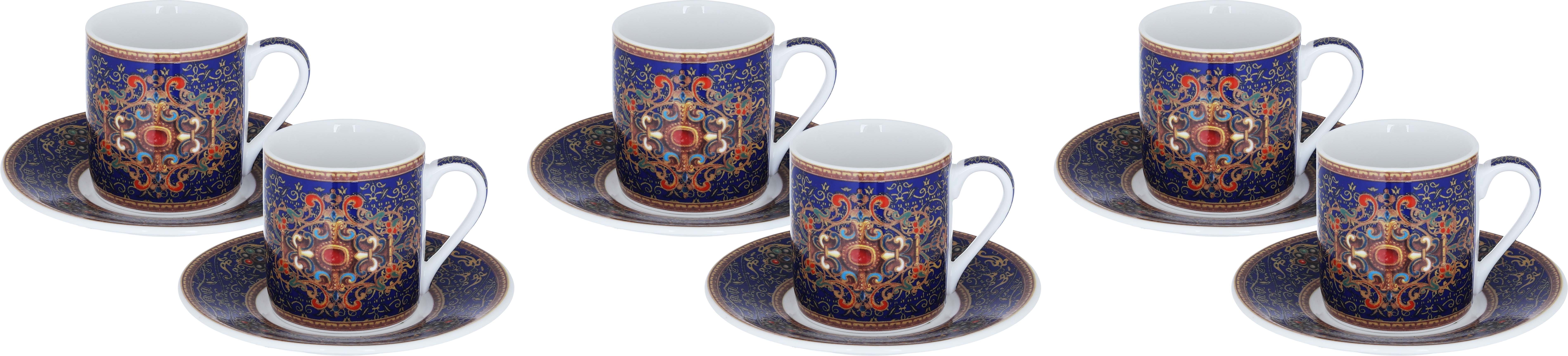 طقم فناجين قهوة بورسلان السيف غاليري، 12 قطعة - متعدد الألوان product image