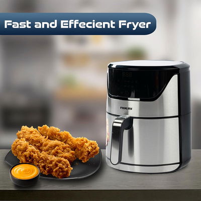 Nikai Air Fryer, 6 Liter, 1800 Watt, Digital, Naf688Ds - Black Silver product image 6