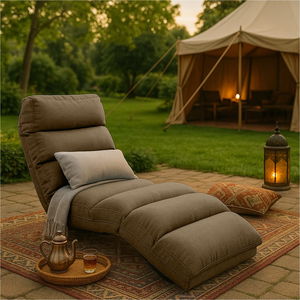 كرسي أرضي كبير كتان باك كومفورت، 175x20x56 سم - بني داكن product image