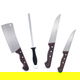 Bergy Stainless Steel Slicing Knife Set, 3 Pieces, Knife Sharpener, Sheath - Black   Brown product image 3