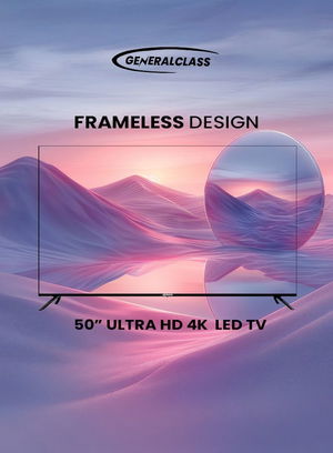 General Class 50US8000 Frameless Smart TV, 50 inches, 4K, LED, Android 13 - Black product image 4