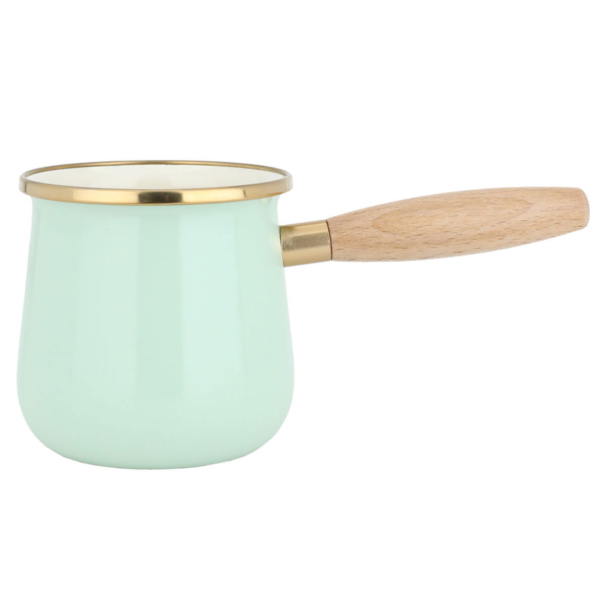 Al Saif Gallery Steel coffee pot, 650 ml, with wooden handle - light green product image 1