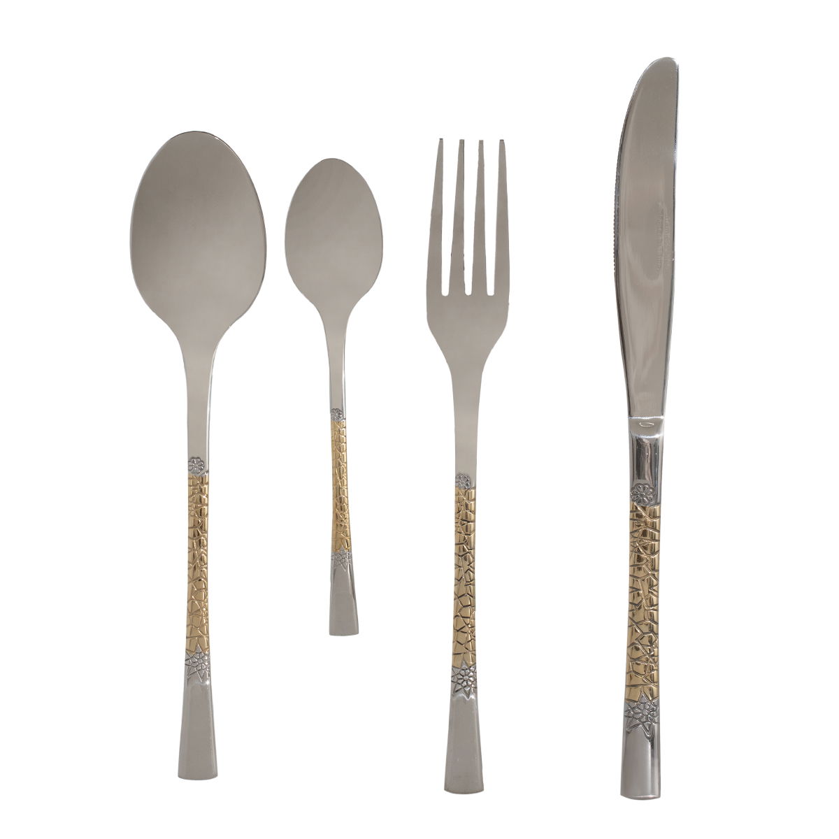 Al Saif Gallery steel spoon set with aluminum case, 72 pieces, gold-silver pattern product image 5