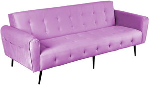 كنبة سرير مونتيلا خشب سويدي باك كومفورت، 190x70x90 سم، قماش مخمل - بنفسجي فاتح product image