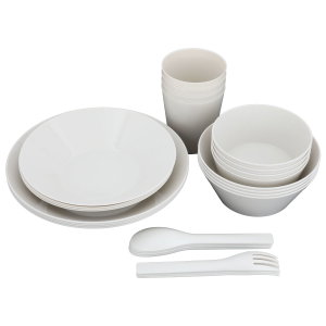 Al Saif Gallery Plastic Plates, Spoons and Cups Set, 28 Pieces - Beige product image