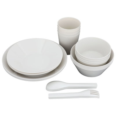 Al Saif Gallery Plastic Plates, Spoons and Cups Set, 28 Pieces - Beige product image 1