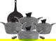 طقم قدور جرانيت تورنادو، 9 قطع - رمادي product image 1