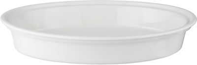Al Saif Gallery Porcelain Food Warmer, 14.5 inches, 44x24x12 cm, Steel Base, Glass Lid, Oval - White Brown product image 7