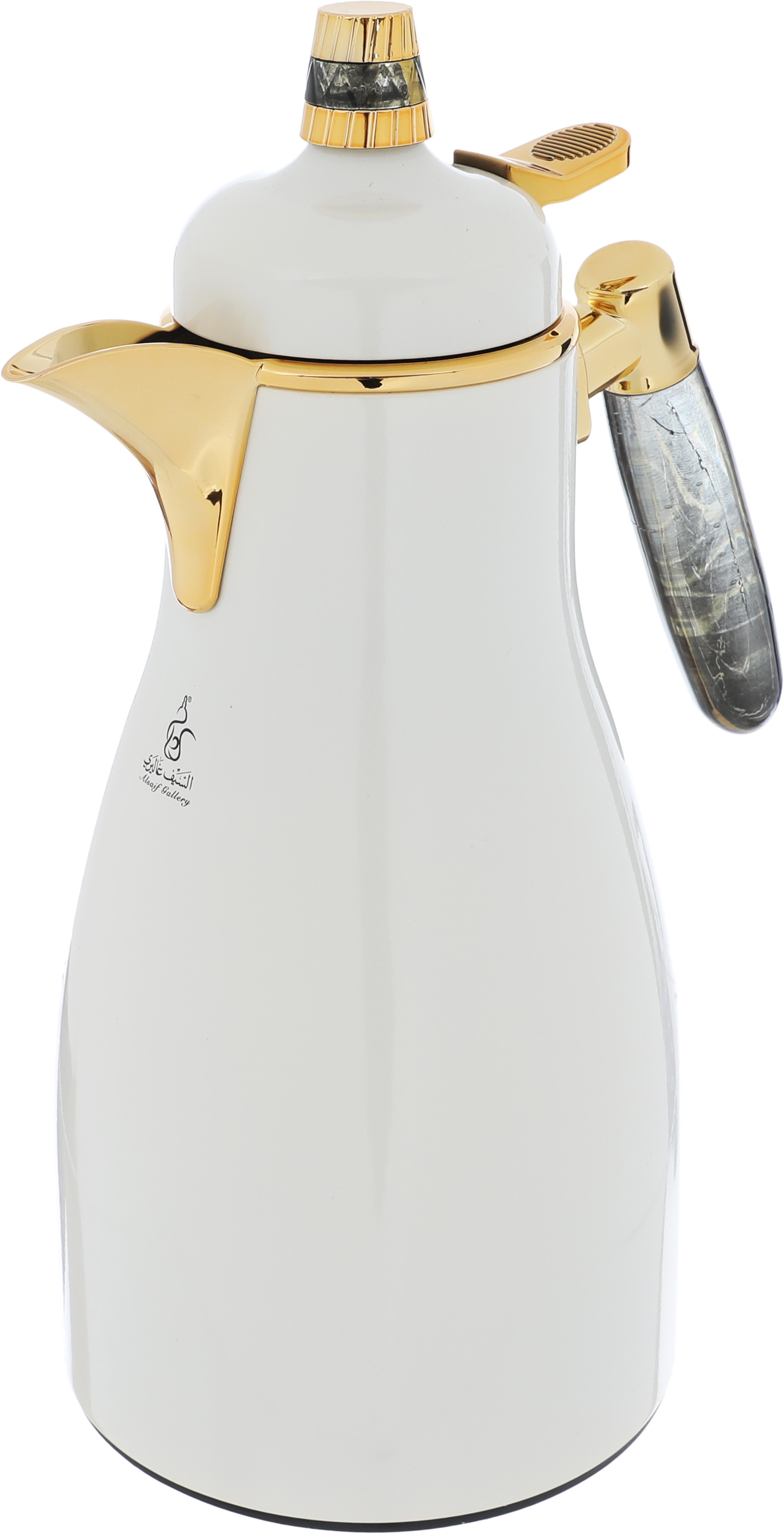 Al Saif Gallery Maimouna thermos set, two pieces, 1/1 liter, thermal glass inner shell, steel outer shell - pearl product image 6