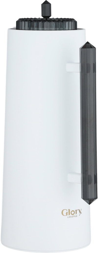 Glory Lean Thermos, 1 Liter, Glass Inner Container, Push Button, Black Handle - Black & White product image 3