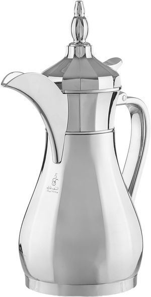Al Saif Gallery Suleiman Thermos Dallah shape 1 liter, steel inner container, steel outer shell - silver product image 2