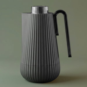 Glory Sumo Thermos, 0.7 Liter, Nickel Handle, Glass Interior, Push Button - Dark Gray Glossy Black product image