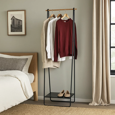 علاقة ملابس مودرن معدن، 180×50 سم - اسود product image 3