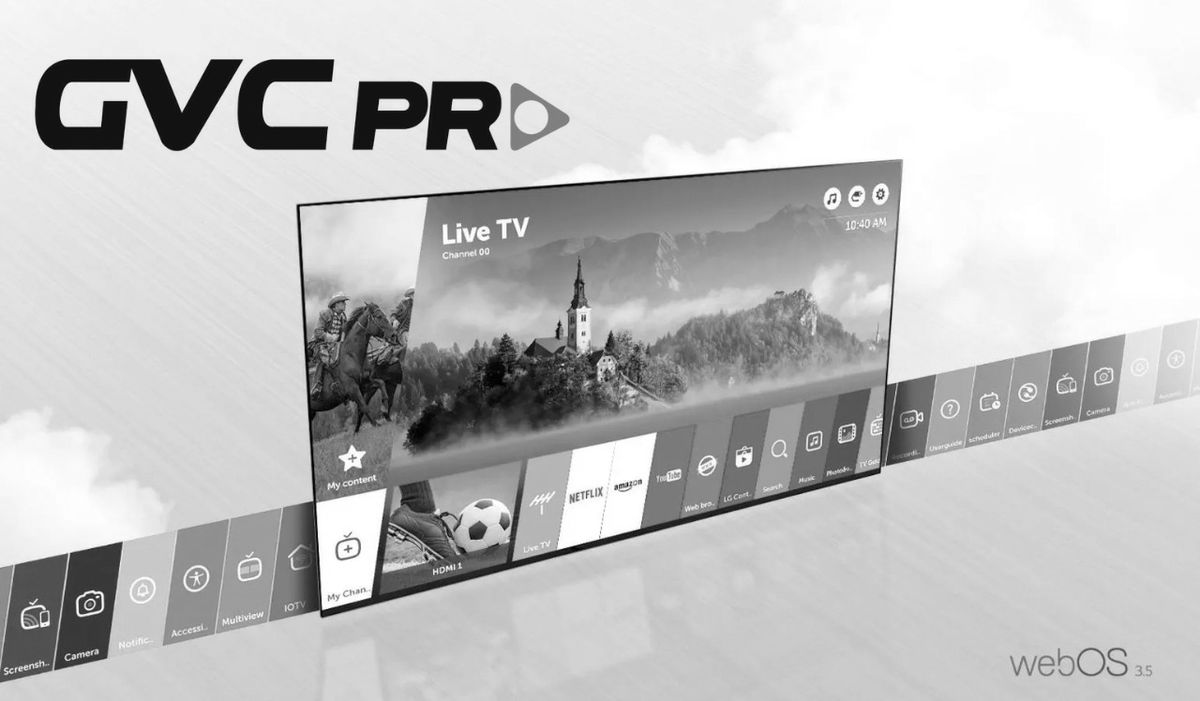 تلفزيون LED سمارت جي في سي برو، 50 بوصة، 4K UHD، رسيفر مدمج، ويب أو أس، ريموت سحري، GVC-50WS7100 - اسود مع حامل هدية product image 4
