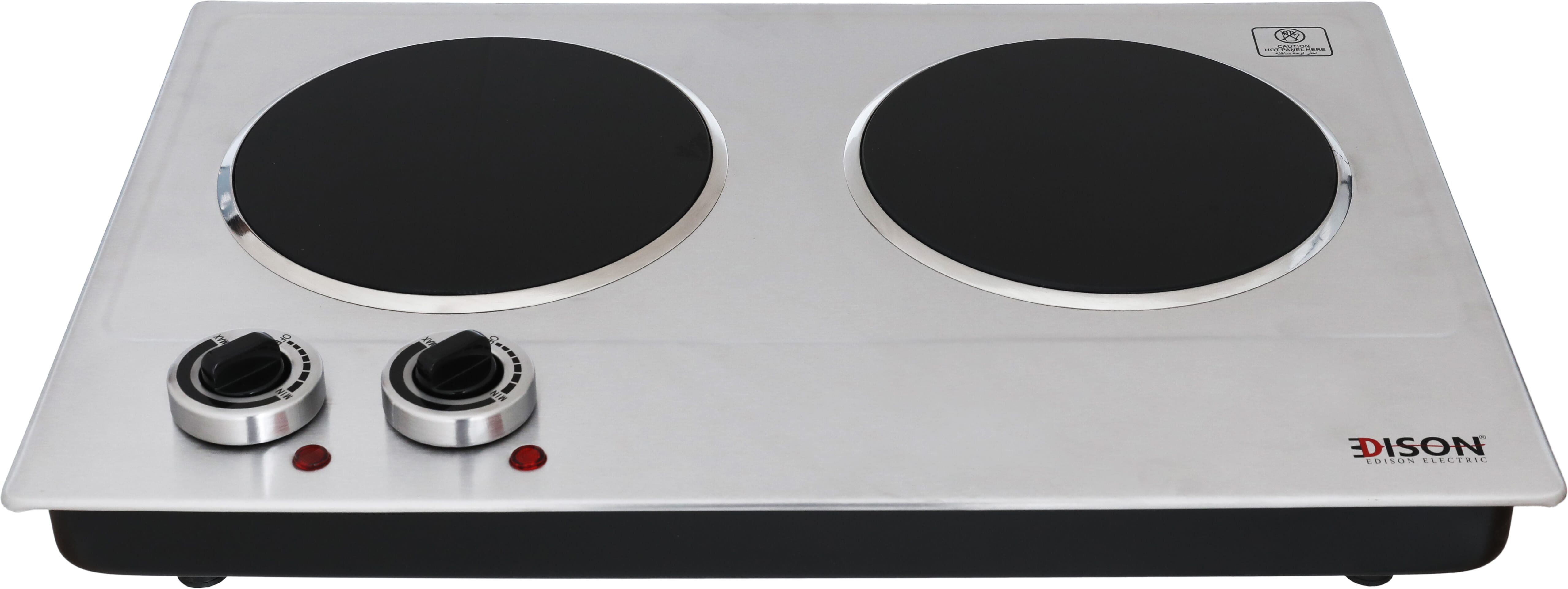 Edison Double Ceramic Burner, Rectangle, 2400W, 505X335X85 Mm - Silver product image 1