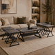 طقم طاولات خشب MDF و معدن، 5 قطع - رمادى اسود product image 1