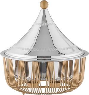 سخان طعام استيل السيف غاليري، 27x27x32 سم - فضي ذهبي product image