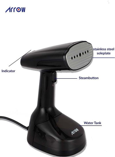 Arrow RO-50LPWQ Portable Steam Iron, 1500W, 280ml, 30g/min Steam Rate, Safe for All Fabrics - Black product image 7