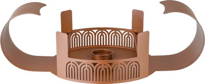 Al Saif Gallery Porcelain Food Warmer, 10 inches, 40x23x21 cm, Steel Base, Glass Lid, Round - White Brown product image 5