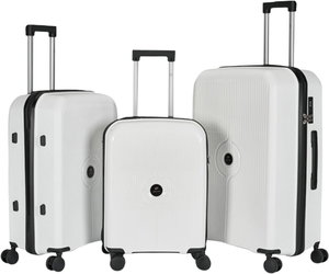 طقم شنط سفر بولي بروبيلين ليمرا، 3 مقاسات، 4 عجلات، بزاوية 360 درجة، LMA-PP526-3PCS - ابيض product image