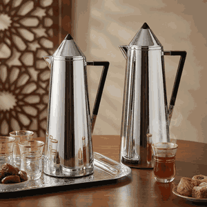 طقم ترامس الدانة السيف غاليري، 1/0.7 لتر، الخامة الداخلية زجاج، يد اسود - فضي product image 2