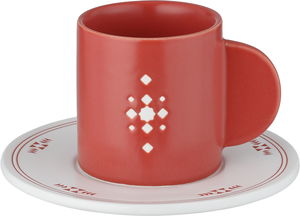 طقم فناجين قهوة تركي بورسلان ون مور، 140 مل، 12 قطعة - أبيض بني product image 2