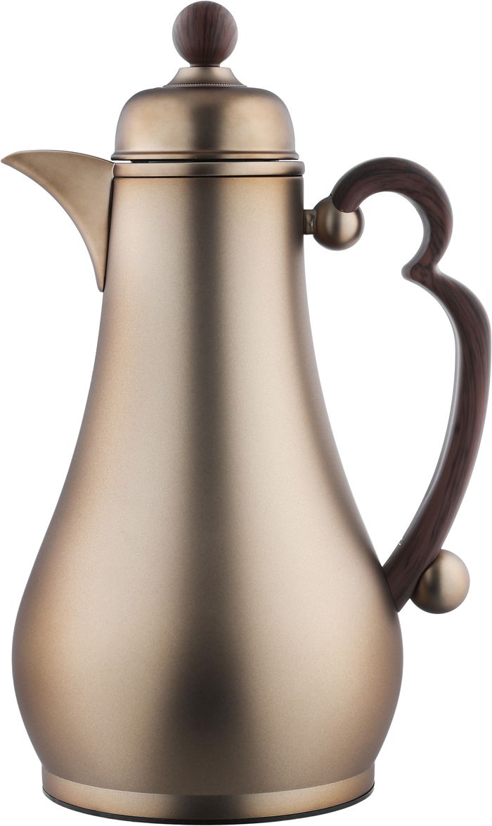 Al Saif Gallery Al Asalah Thermos Set, 1 + 1 Liter, 2 Pieces, Inner Glass Case, Stainless Steel Outer Body - Dark Bronze product image 7