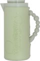 Al Saif Gallery Royal 7 glass thermos, 1 liter, with leather cover, glass inner case, plastic outer body - green product image 1