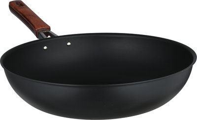 Al Saif Gallery Stainless Steel Frying Pan, 27cm, Wooden Handle - Black product image 3