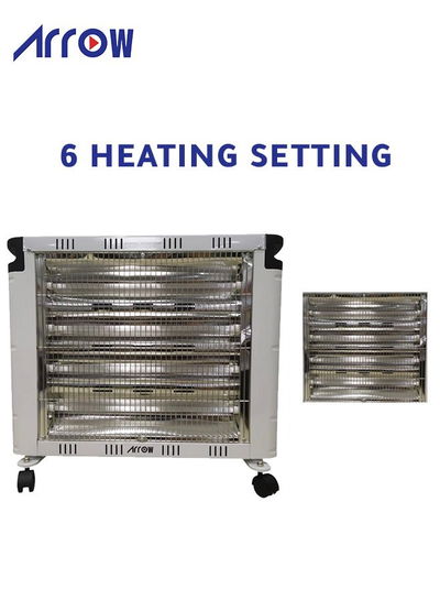 دفاية كهربائية ارو، 2400 واط، 4 شمعة، 4 عجلات، RO-CP2600H - ابيض product image 3