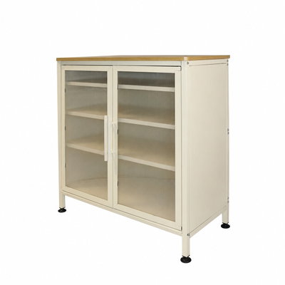 Modern buffet made of MDF wood and metal, 80×72×35 cm - White product image 3