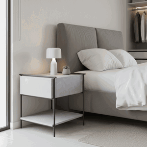 كومدينه خشب ام دي اف، 50×50×47.8 سم، 1 درج و رف - رمادي فاتح product image 2