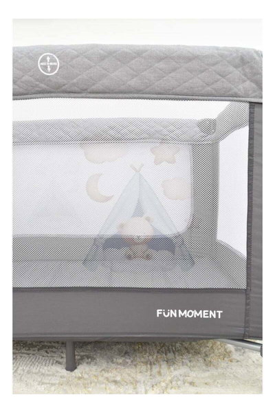 سرير اطفال فان مومنت، 102×72 سم، قابلة للطي - رمادي product image 3