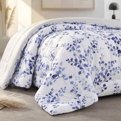 طقم لحاف ساليرنو مايكروفايبر، 240x260 سم، نفرين، 9 قطع - ابيض ازرق product image 5