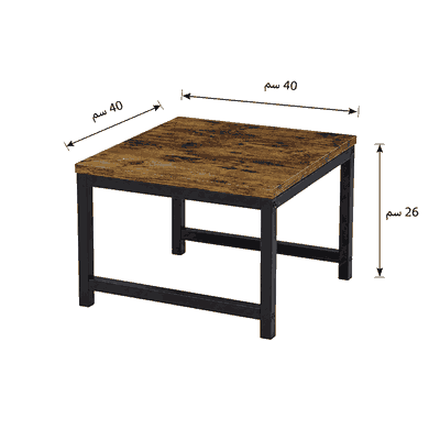 طقم طاولات خشب MDF و معدن، 5 قطع - اسود بني product image 4