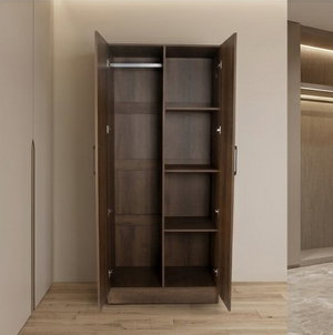 خزانة ملابس خشب MDF، 54×80×200 سم 2 باب - بني product image 2