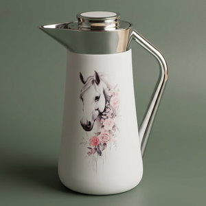 Al-Saif Gallery Al-Huda Stainless Steel Thermos, 1 Liter, Silver Handle, Push Button - White product image