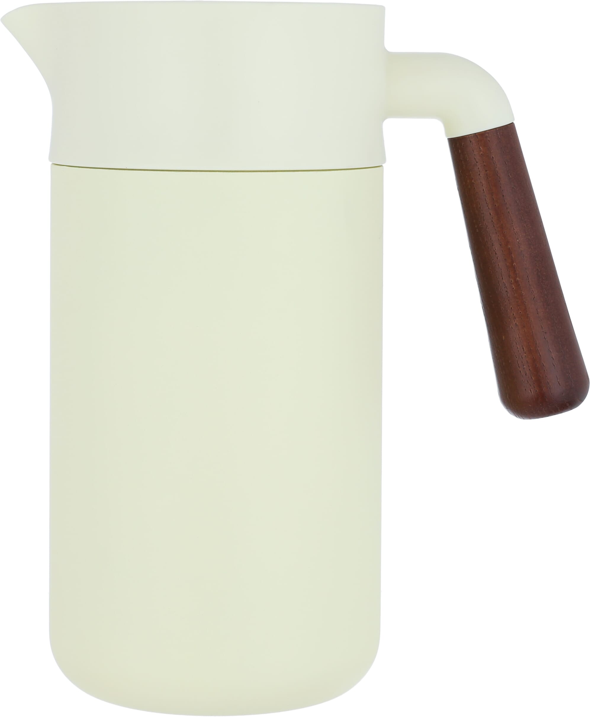 Timeless Tara Thermos, 1.2 litres, wooden handle, squeezer, steel inner container, steel outer shell - yellow product image